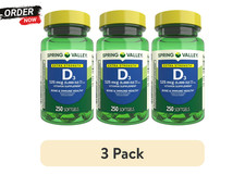 3 Pack Spring Valley Vitamin D3 Softgels, 125...