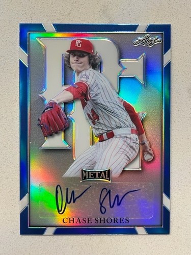 CHASE SHORES LSU 2021 Leaf Metal Perfect Game All-American Blue AUTO # 15/30