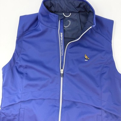 Zero Restriction Womens Medium Blue Colorblock Golf Vest Full Zip Mock Neck