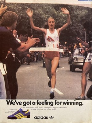 Adidas Shoe Ad              We've Got A Feeling For Winning.   with Grete Waitz