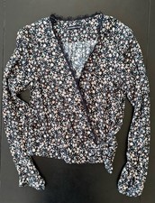 Abercrombie  Fitch Women  s Floral Wrap Blouse - Black White Pink Green