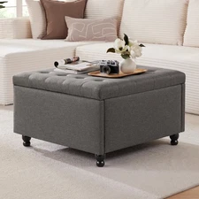 30 Inch Large Square Storage Ottoman Coffee Table Oversized Square Ottoman