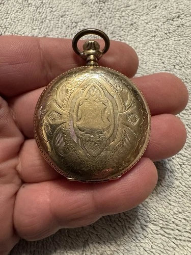 Antique Gold Filled Waltham Pocket Watch Works Needs Adjusting Personalized