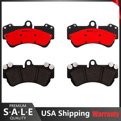 Brembo Front NAO Ceramic Slotted Brake Pads Set For Porsche Cayenne VW Touareg
