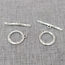 Sterling Silver Concave Circle Toggle Clasp 11mm for Bracelet