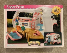 Fisher Price 1998 Vintage Loving Family Vacation Camper Folding RV Motorhome