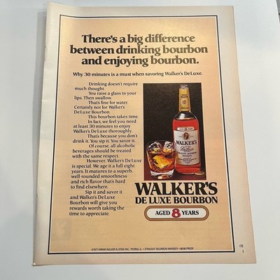 1978 Walker s Deluxe Bourbon Straight Whiskey Print Ad Hiram Walker Peoria IL