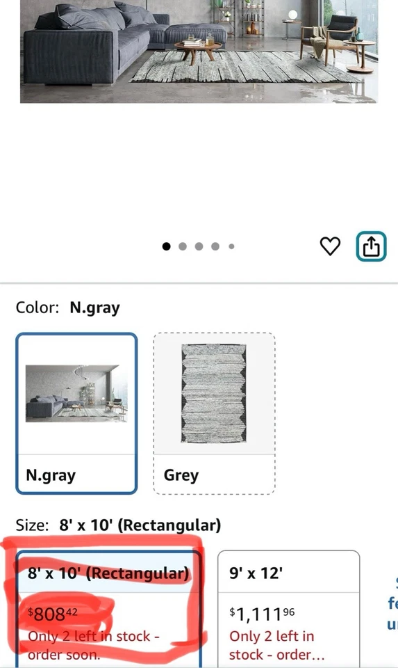 EORC - 8x10 Alfombra contemporánea moderna de transición de lana anudada a mano gris N. Foto 2 de 4