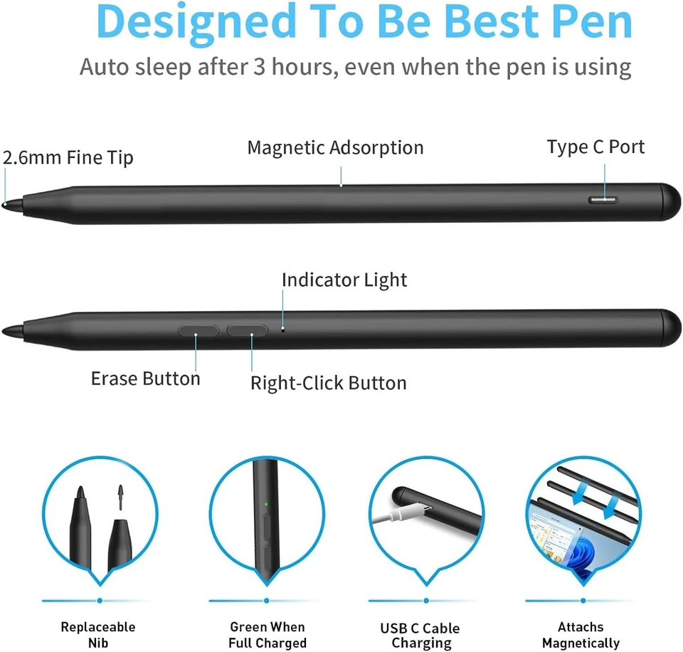 Surface Pro Pen, 4096 Pressure Sensitivity, Rechargeable - Image 4 of 4