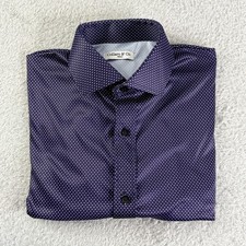 Collars  Co Shirt Mens Small Purple Polka Dot Dress Collar Polo Casual Golf
