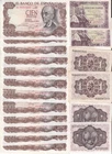SALE!! LOT 18 BILLS OF 100 PTA 1970 AND 1 PTA 1945-48-51 FOR ONLY €44.99