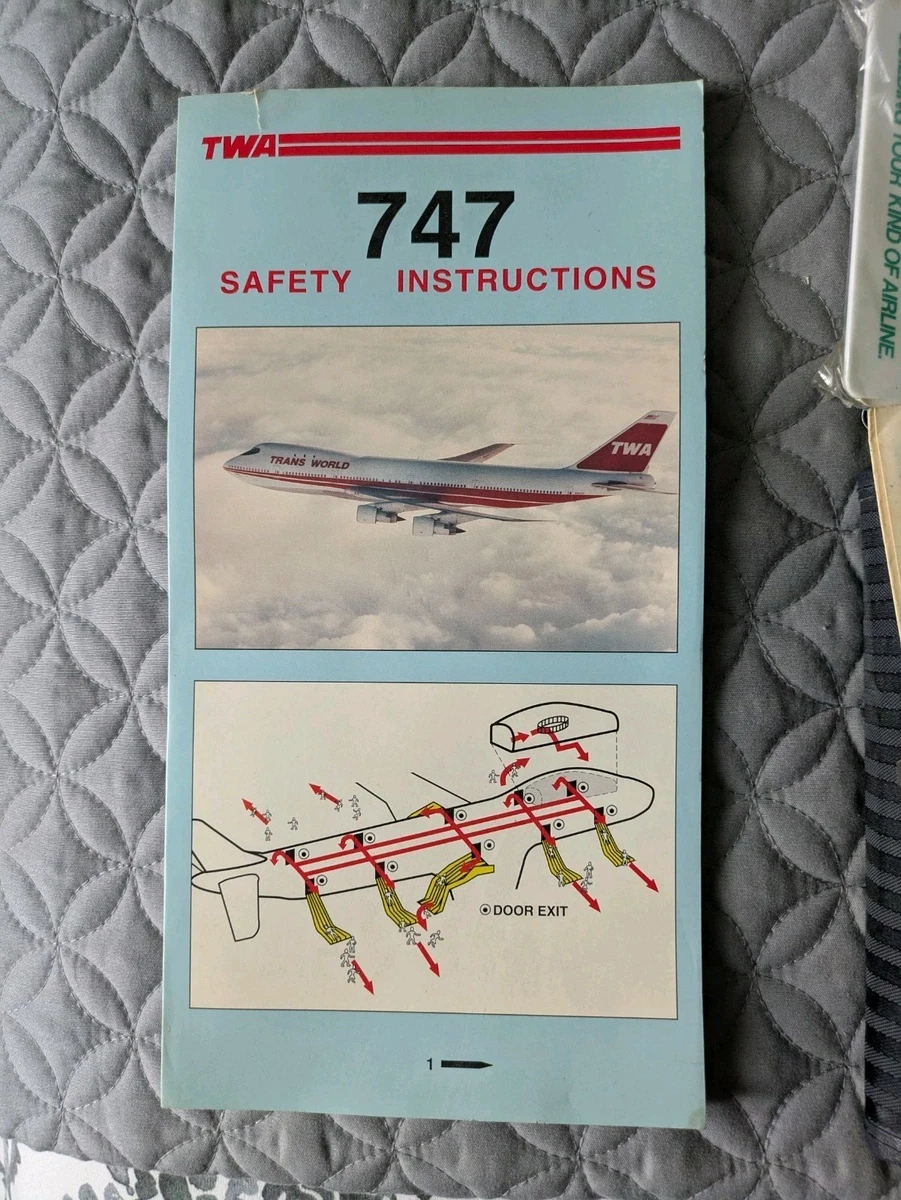 TWA トランス•ワールド航空 707 safety instruction Airlines Past & Present: TWA Boeing 707 Safety Features Card