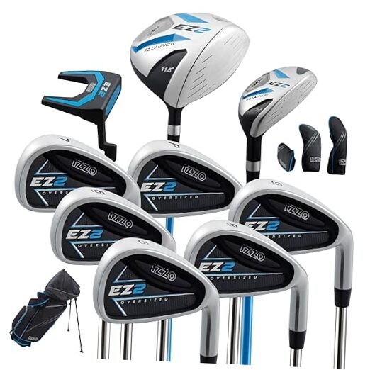 Golf EZ2 14 Piece Mens Right Hand Golf Club Set with Golf Bag - 14