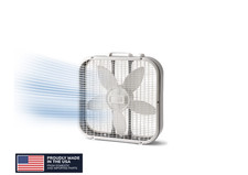 Ventilador de caja clásico Lasko de 20" con motor resistente a la intemperie, 3 velocidades, 22,5" H, blanco