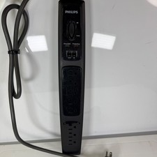Philips Surge Protector Power Strip 8 Outlet RJ11 Protection Black Corded