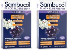 Sambucol Black Elderberry Capsules - Advanced Immune, Vitamin C and Zinc,...