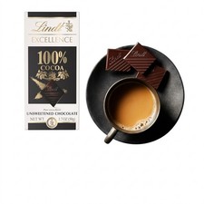 Lindt Excellence 100% Cocoa Dark Chocolate Bar 1.7oz Unsweetened Premium Pure