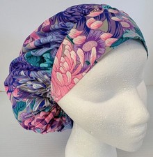 Floral Print Size Medium Medical Bouffant Scrub Cap Surgery Hat