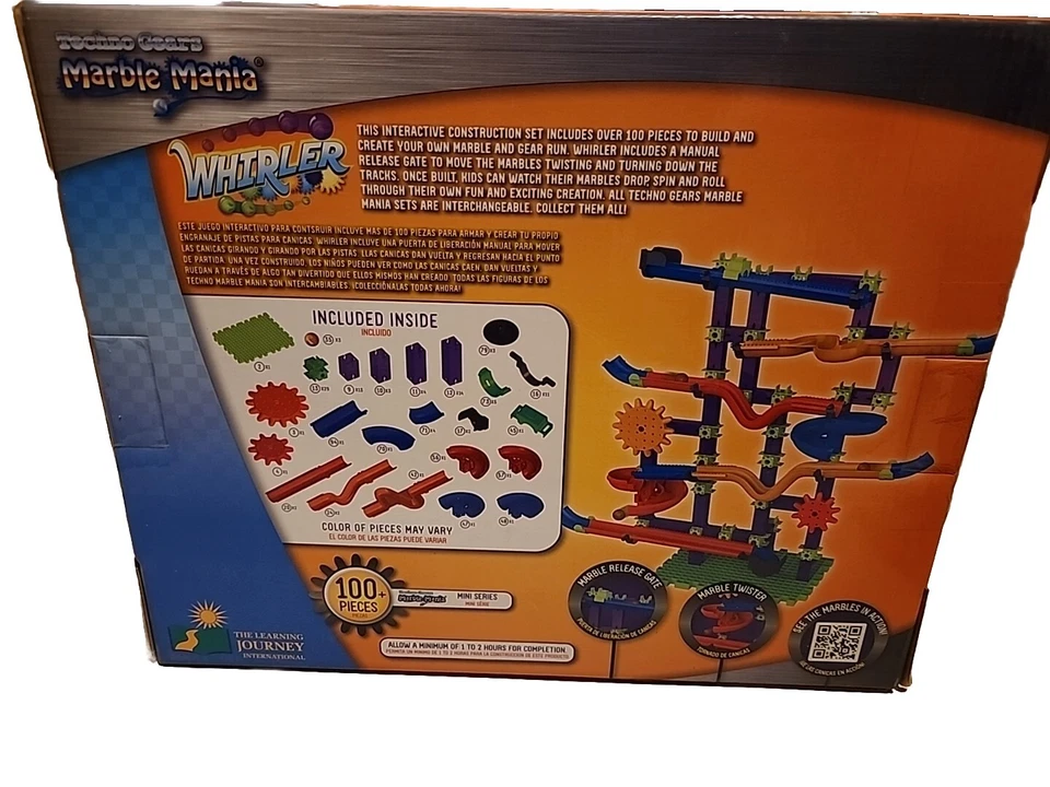 TECHNO GEARS Marble Mania Whirler 100+ Pcs STEM Fun Toy Maze Set - New In Box - Image 2 of 2