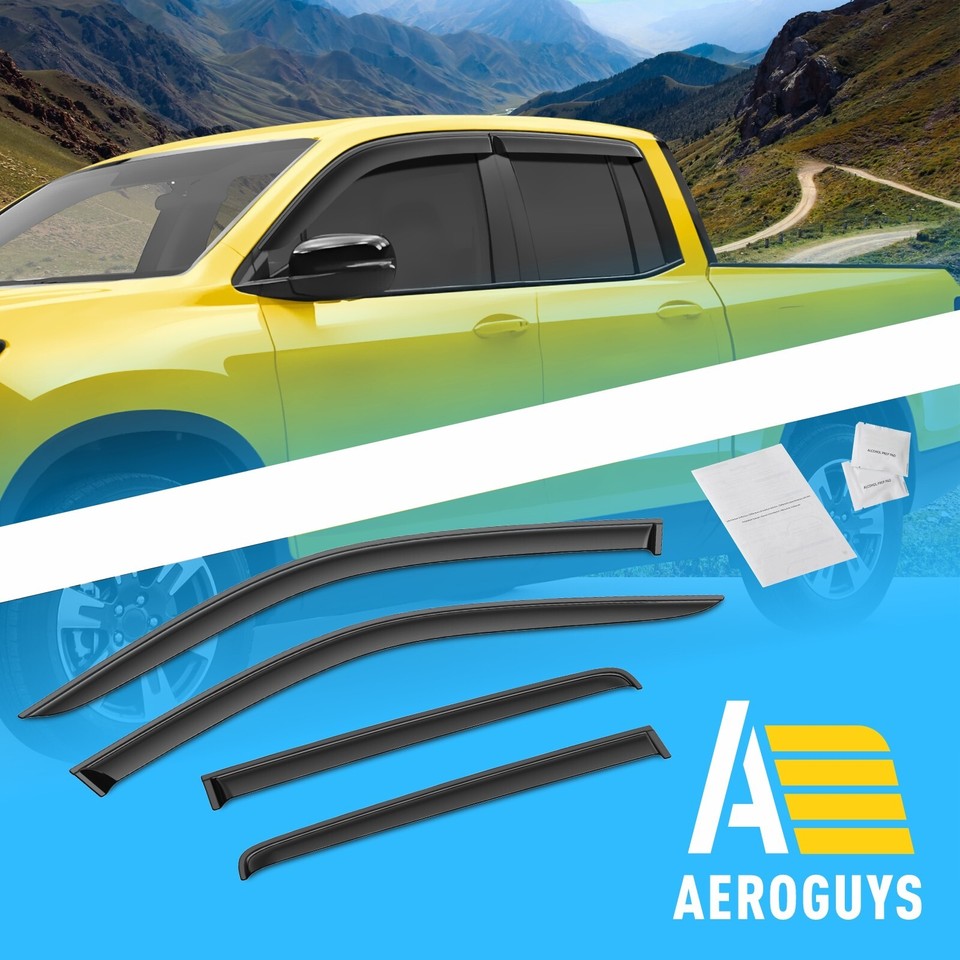 Sun Rain Visors Wind Rain Guards for 20172024 Honda Ridgeline eBay