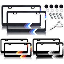 2x For Toyota Trd Accessories Tri Color Car Suv Metal License Plate Frame Covers 2x For Toyota Trd Accessories Tri Color Car Suv Metal License Plate Frame Covers