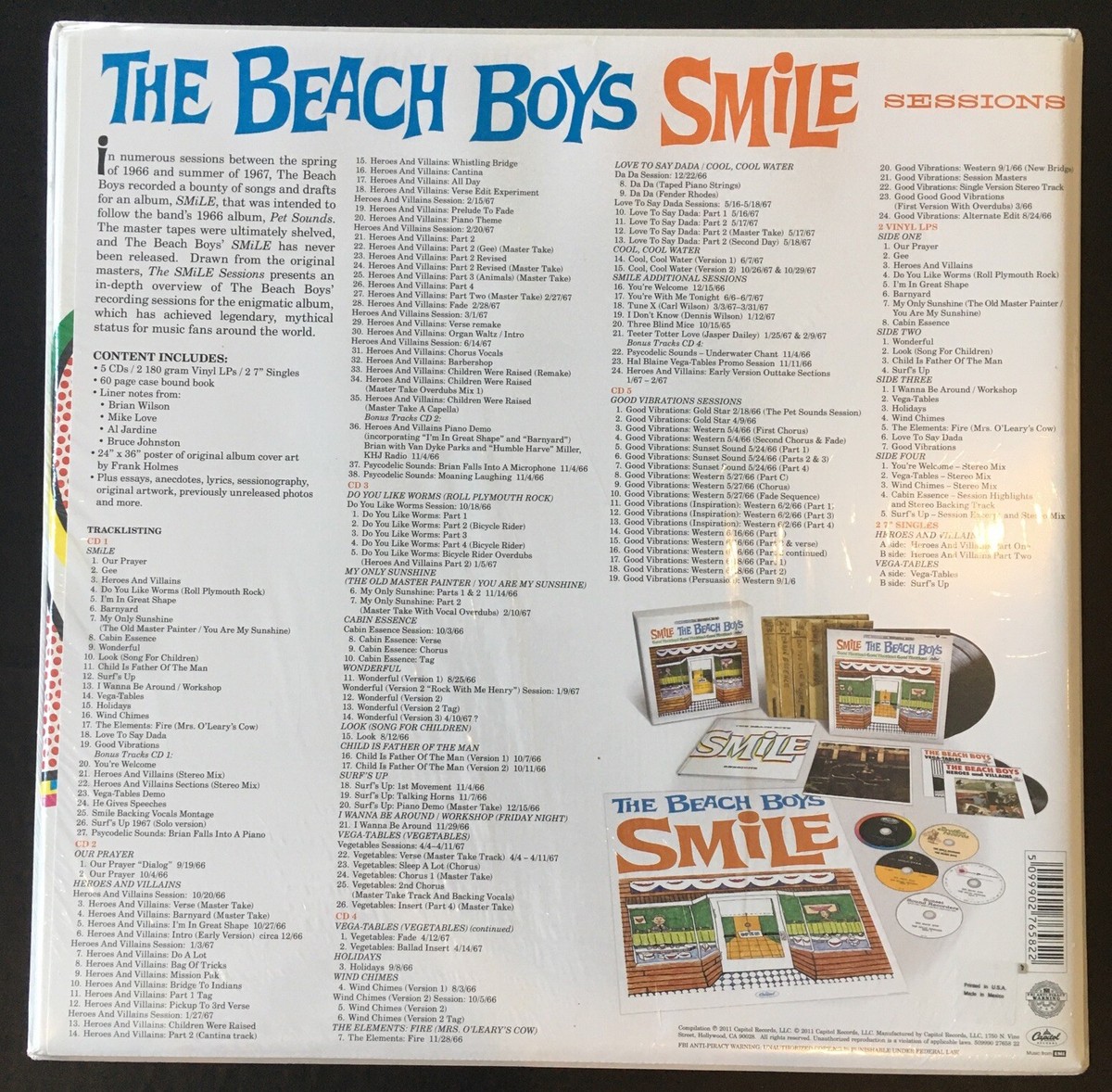 Beach Boys Smile Box Set (5-CDs+2-LPs+2-7”+60-Page Book+Poster