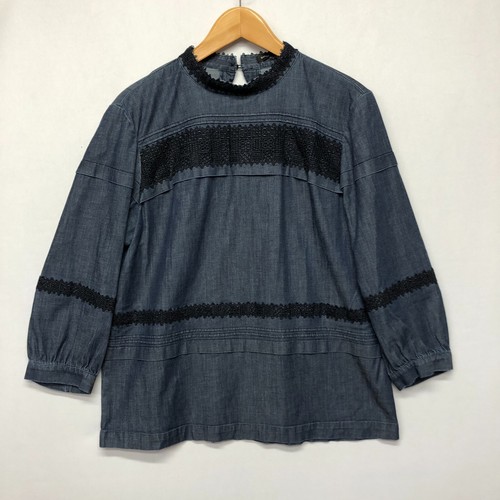 Banana Republic besticktes langärmeliges Damenhemd Bluse Größe Large M121 -5