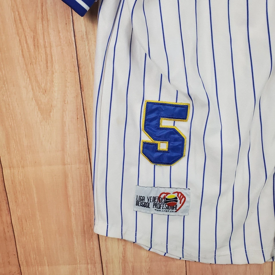 Camiseta de béisbol vintage Maltin polar a rayas talla grande blanca abotonada  Foto 3 de 4