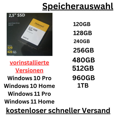  SSD Festplatte windows 10 / 11 vorinstalliert  ab 29,50  