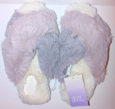 Stars Above - Women's Crossband Fuzzy Slippers - Purple  White - Choose Size