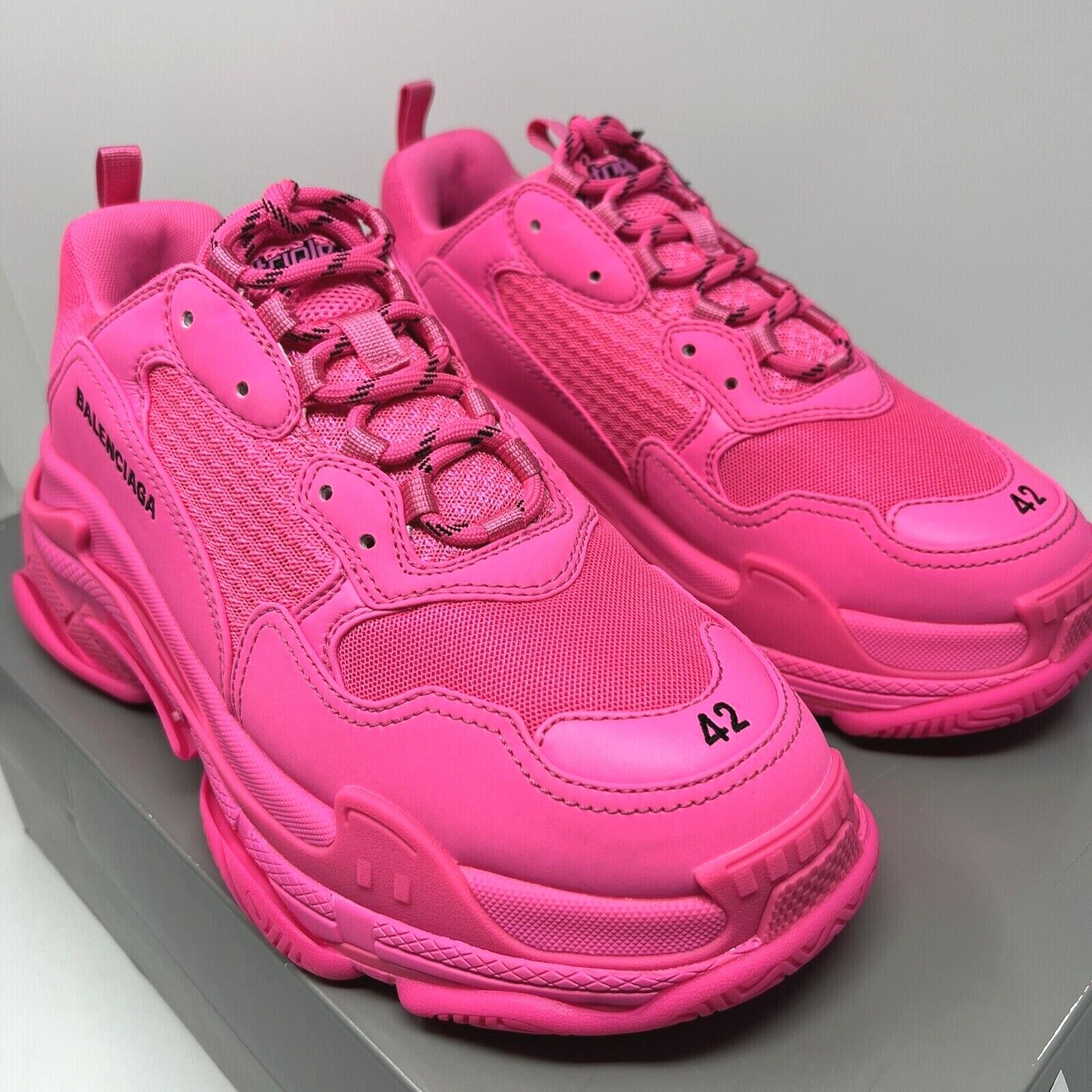 Balenciaga Triple S Men's Sneakers Size 42 EU / 9 US Fluo Pink
