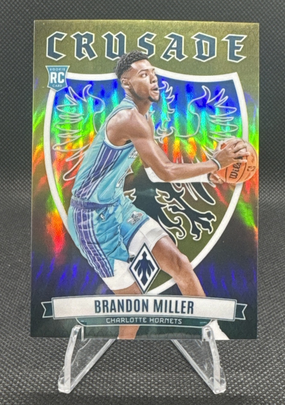 2023-24 Panini Phoenix #18 Brandon Miller Crusade Yellow #'d 21/35 Refractor