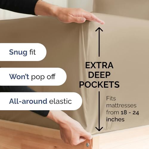 Extra Deep Pocket Cal King Sheets 4 Piece Breathable & Cooling Bed