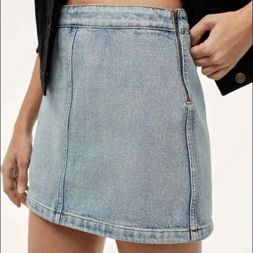 Donyale Denim Side Zip Mini Skirt Size 