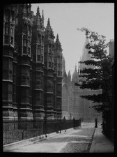 ANTIKES magisches Laternendia WESTMINSTER HOUSES OF PARLIAMENT UM 1910 ALTES FOTO