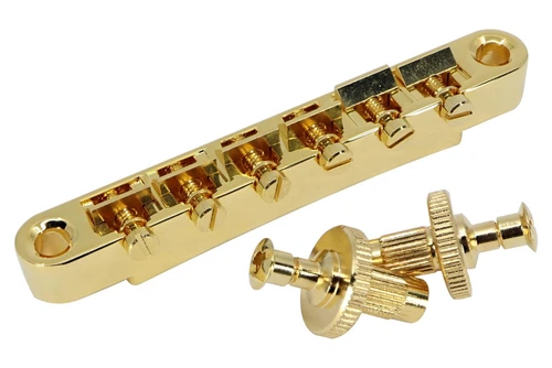 Pinnacle Locking ABR-1 Bridge with plated brass saddles, M5 posts - Gold