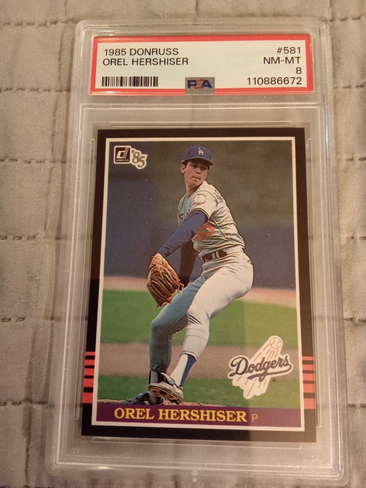 1985 Donruss Orel Hershiser #581 Graded PSA 8 Rookie Baseball Card RC
