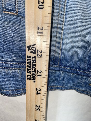 Cello Denim Vest Distressed Medium M Distressed Raw Edge Armholes Button Front - Picture 4 of 6