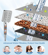 Filtered Shower Head - 6 Modes High Pressure Handheld Shower Head with Filter...