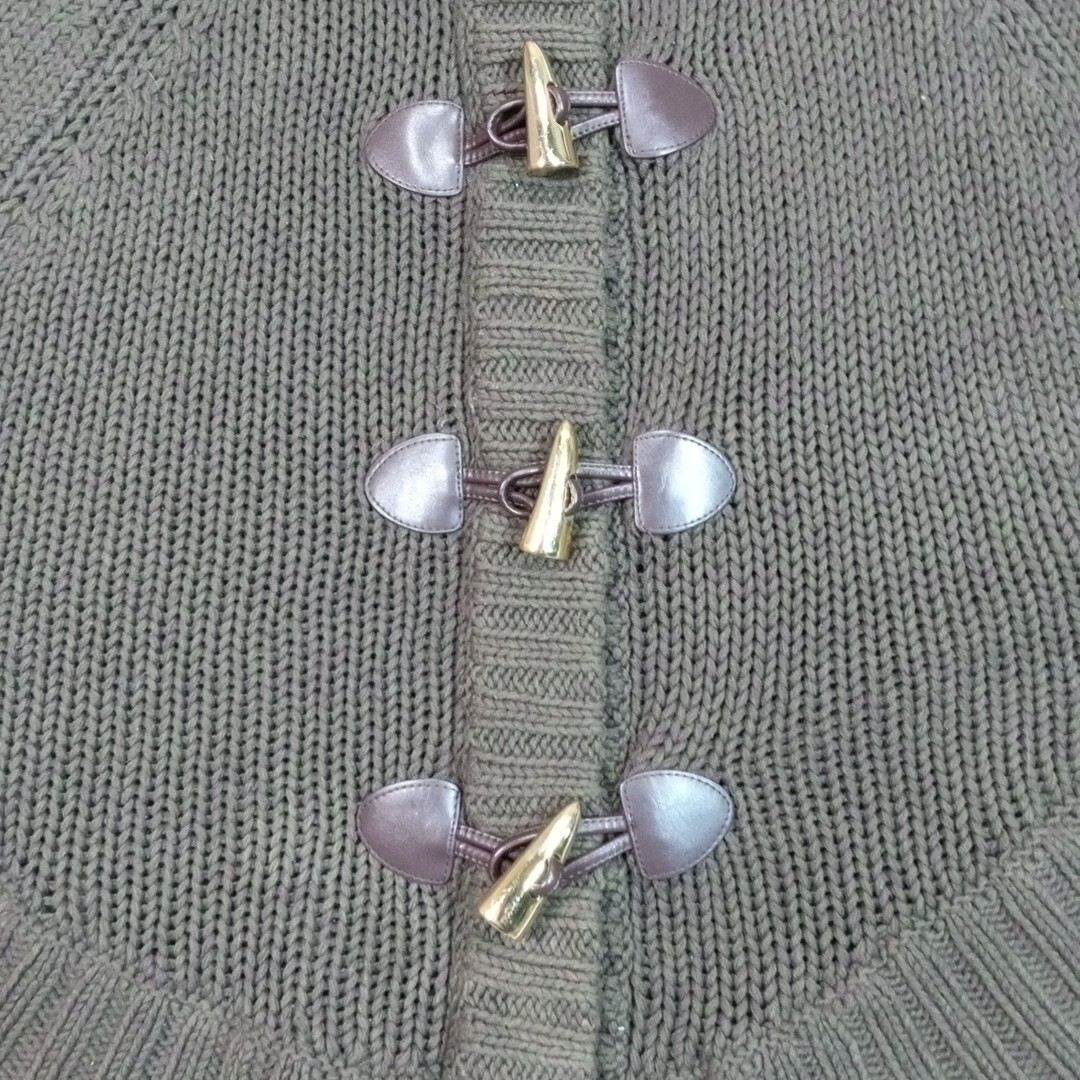 Michael Kors Womens Sweater Jacket Green XS Loose Knit Zip Up Snap Toggles eBay