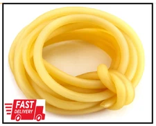 QWORK 10FT 1/4" OD 3/16" ID Natural Latex Rubber Tubing Surgical Tube for Home,