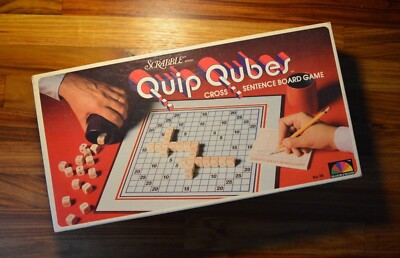 VINTAGE 1981 QUIP QUBES BY SCRABBLE -#95  ''CROSS SENTENCE BOARD GAME'' - 100% 