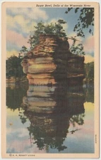 Sugar Bowl, Dells of the Wisconsin River, Wisconsin - Vintage Linen Postcard