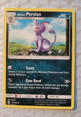 2017 Pokémon TCG Alolan Persian #79 Stage 1 Card LP Lightly Played