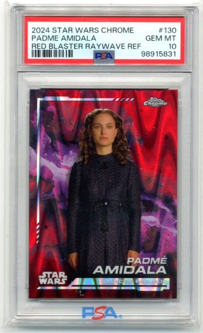 2024 Topps Star Wars Chrome #130 Padme Amidala Red Blst Raywave Refractor PSA 10