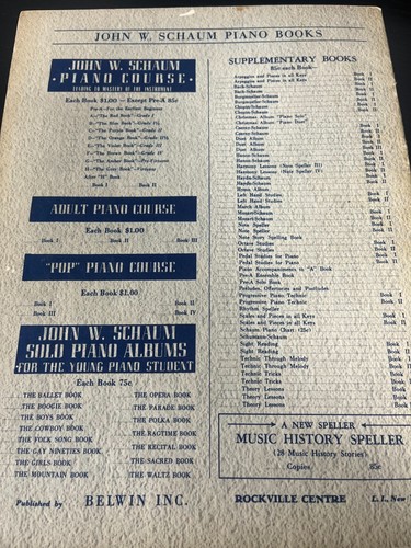 Hanon-Schaum For Piano Book One 1946 Paperback John W. Schaum - Picture 6 of 6