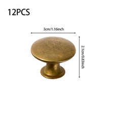 12x Metal Round Door Knob Drawer Cabinet Cupboard Kitchen Furniture Pull Handle