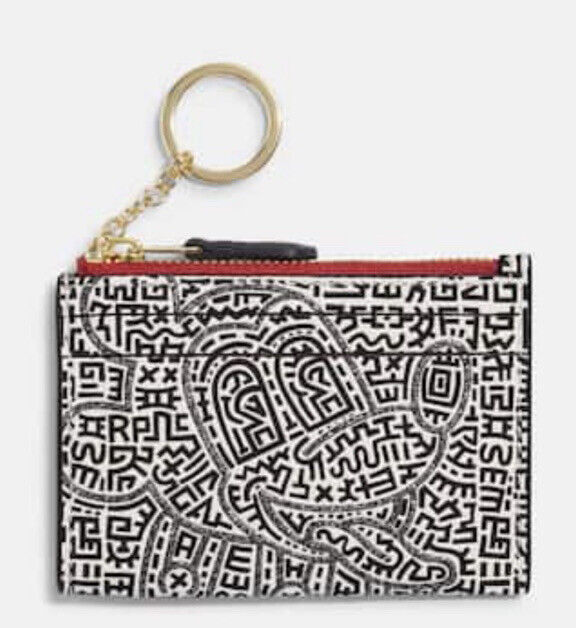 NWT Coach Disney Mickey Mouse X Keith Haring Mini Skinny Id NWT Coach Disney Mickey Mouse X Keith Haring Mini Skinny Id
