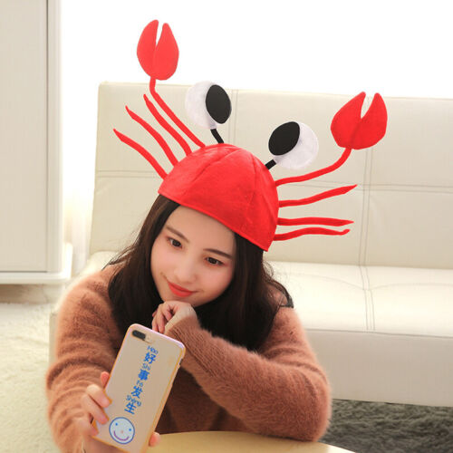 Red Lobster Crab Sea Animal Hat Funny Christmas Gift Costume Accessory Cap - Picture 1 of 9