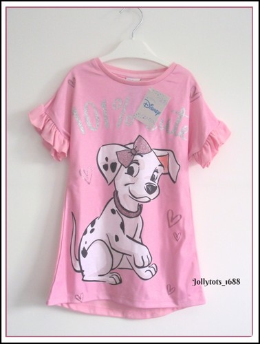 Bebé Niñas Disney 101 Dálmatas Vestido de Noche Rosa Personaje Noche Nuevo con Etiquetas - Imagen 1 de 5